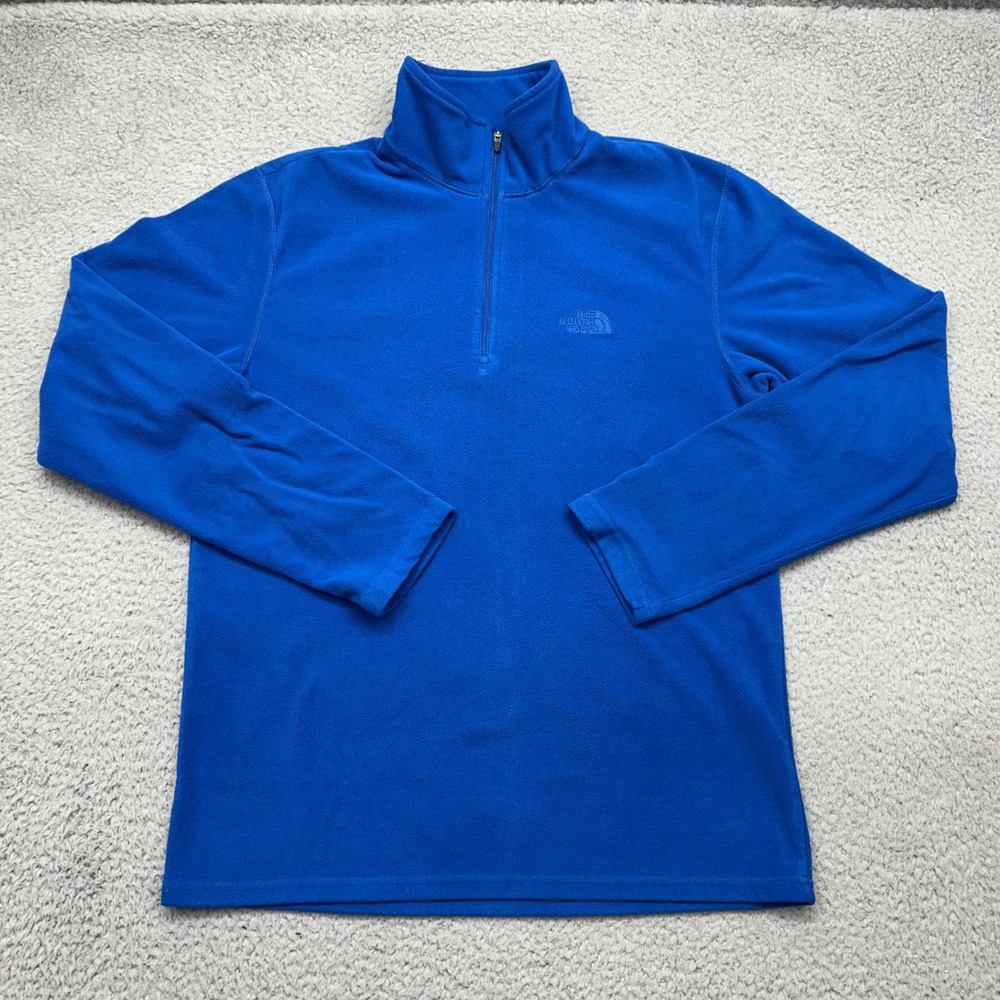 The North Face ALDO Mens Small Blue 1/4 Zip L/S Polyester Fleece Pullover TKA100